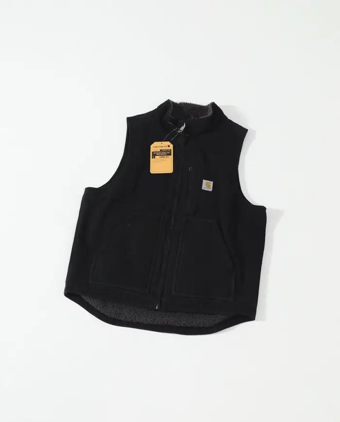 Gilet en velours d'agneau doublé polaire, style rétro américain, col montant, en toile, style workwe