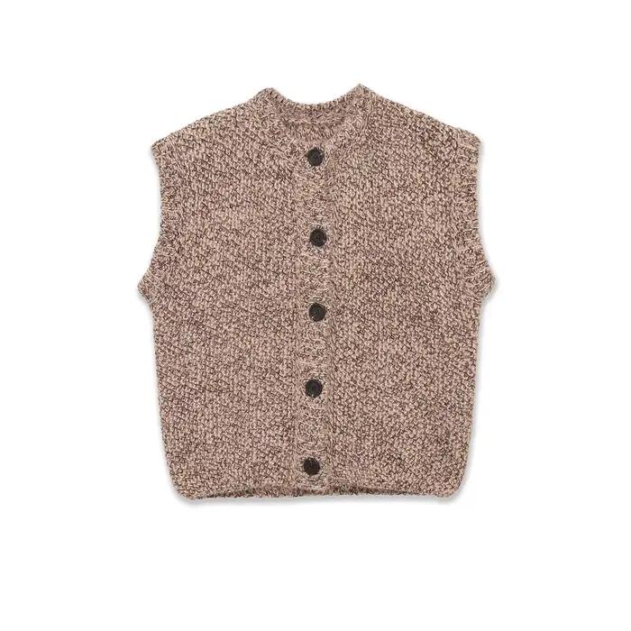 Gilet sans manches en tricot chaud pour femme, mode printemps précoce, couleur unie, simple, polyval