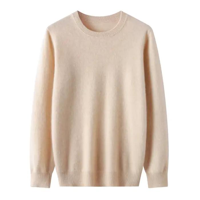 Pull en laine mérinos pour hommes, col rond, tricoté, à capuche, en cachemire similaire, polyvalent,