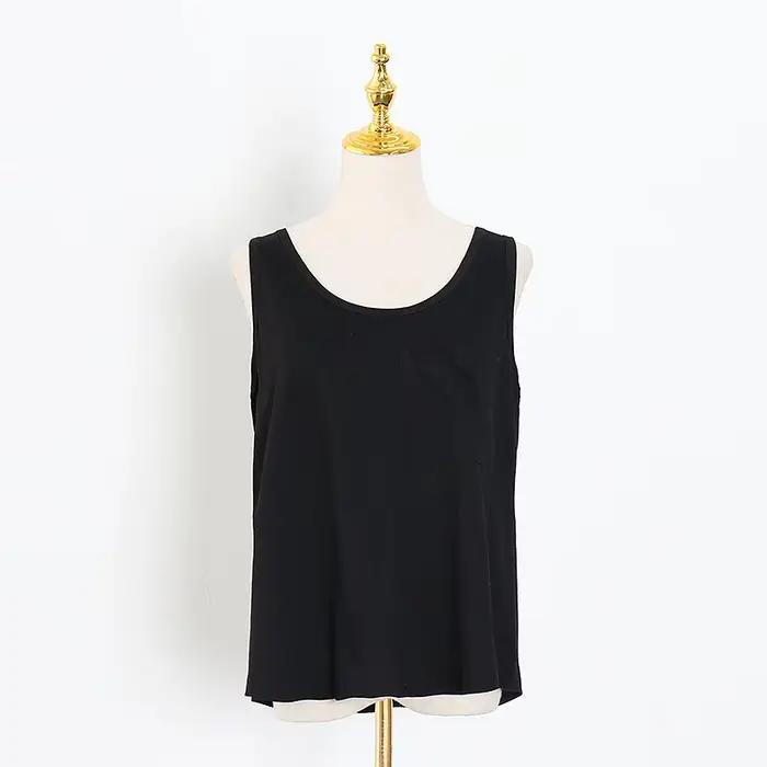 Simple polyvalent gilet haut femmes 2026 nouvelle mode femmes polyvalent décontracté épaule T-Shirt