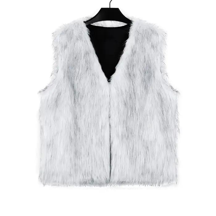 Gilet en fausse fourrure pour femme, mode d'hiver, fibre floue, devant ouvert, vêtements d'extérieur