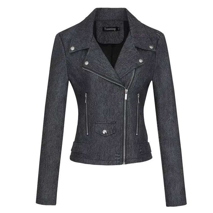 Veste en PU à col cranté pour femme, couleur bordeaux, un manteau en simili cuir élégant et décontra