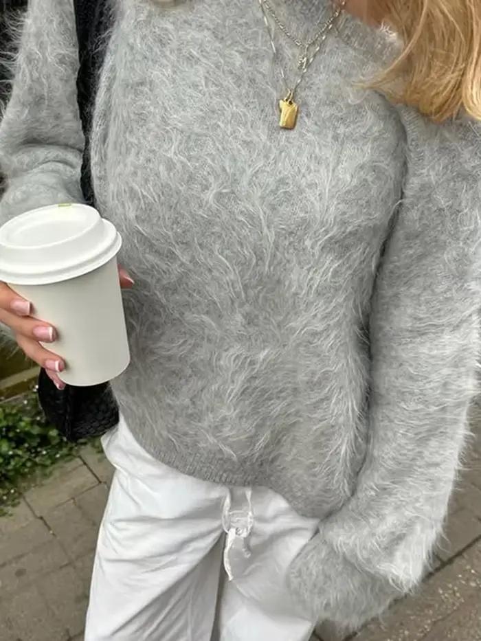 Tossy ample épaules dénudées tricot pull pull pour les femmes à manches longues trajet Sexy printemp