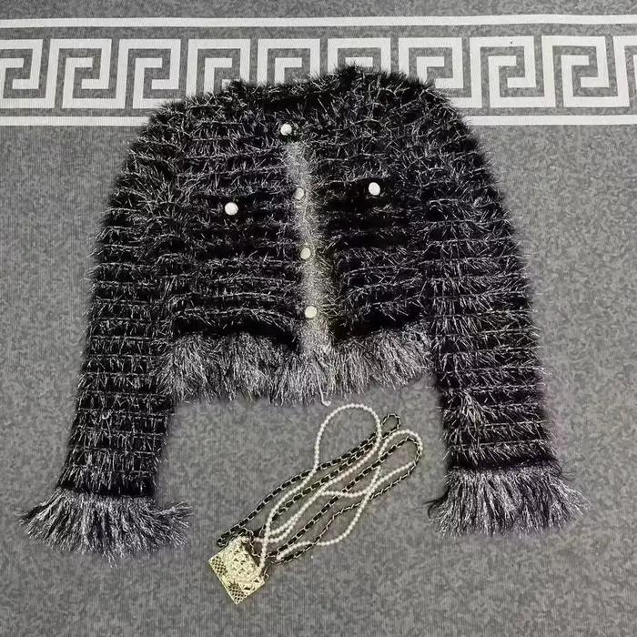 Pull de Style petit parfum pour femmes, vêtements d'extérieur de Style étranger, veste Cardigan tric
