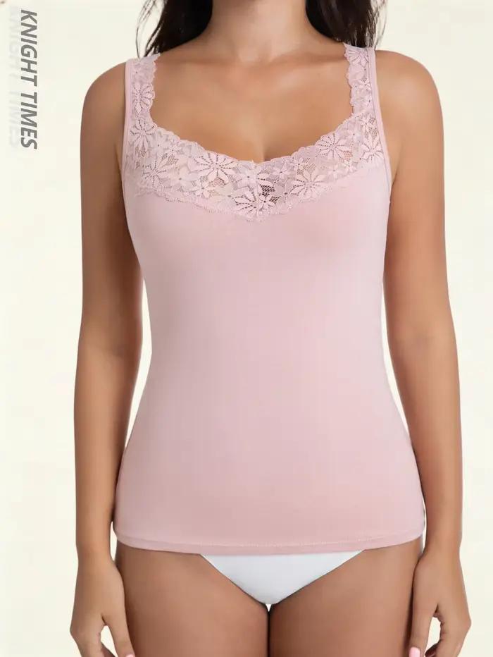 KNIGHT TIMES 1 pièce gilet sans manches pour femme avec décoration florale en dentelle, confortable 