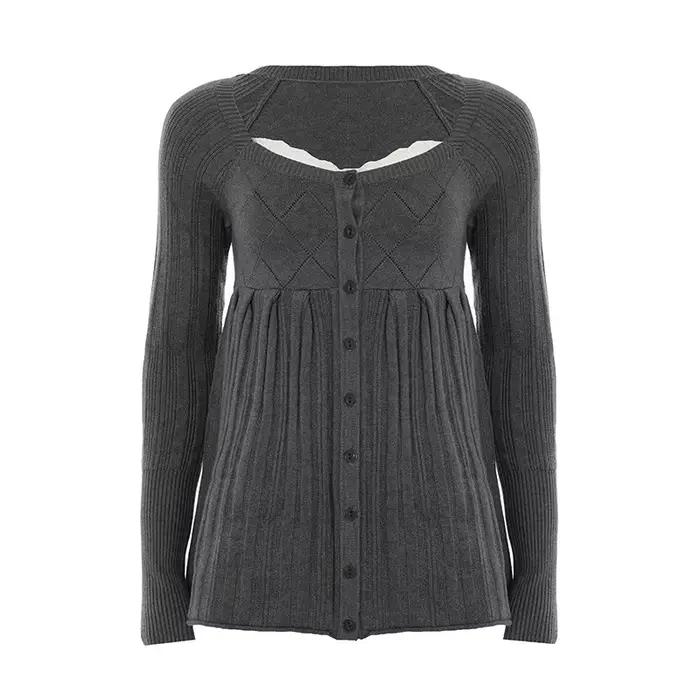 Sweet Wind Girl – pull de maison boutonné en dentelle pour femme, haut ample à manches longues et co