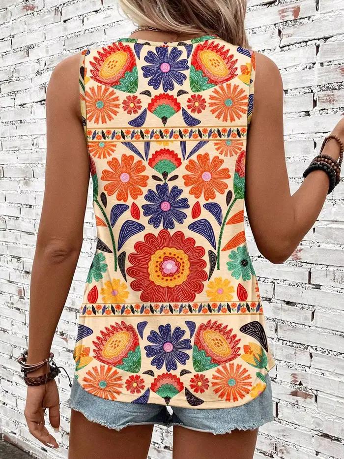 Gilet à imprimé floral pour femmes