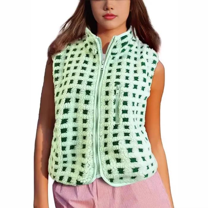 Gilet en polaire gaufré pour femme