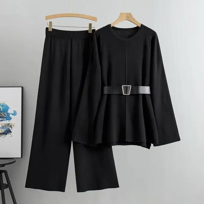 Ensemble 2 pièces pull tricoté pour femmes