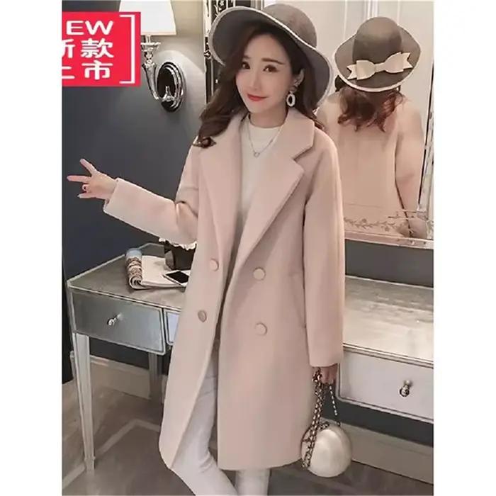 Manteau en Laine Croisé Long pour Femme