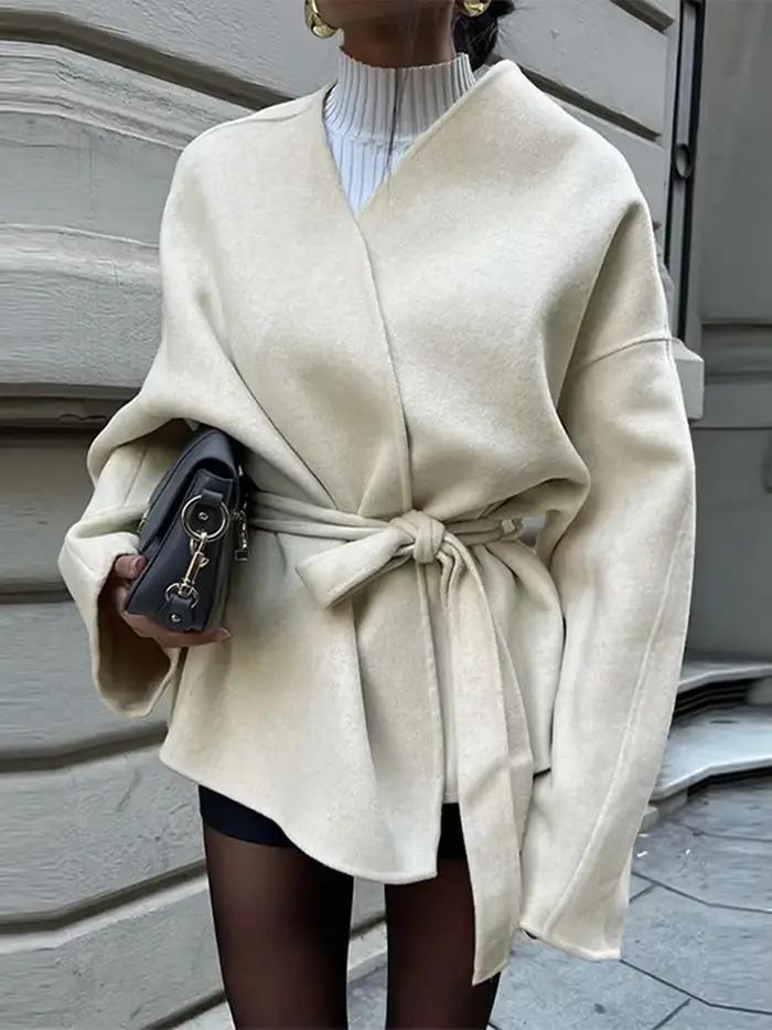 Manteau Élégant à Lacets pour Femme