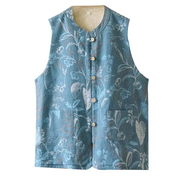 Gilet imprimé Floral Vintage pour femmes