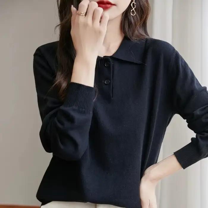 Pull à col en coton pour femmes