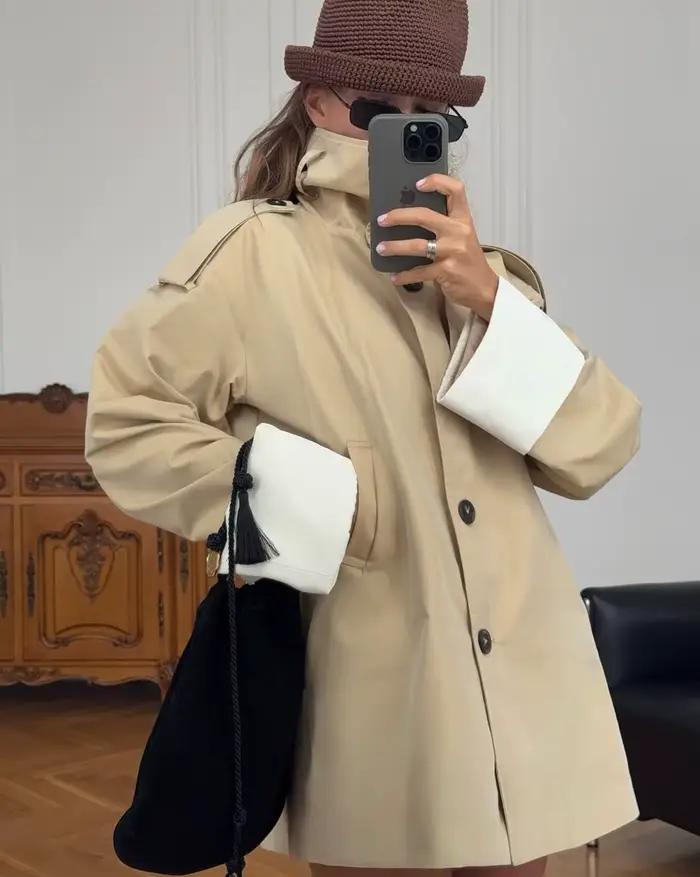 Trench-Coat Chic à col montant pour femmes