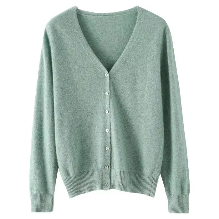 Veste pull courte tricotée à col en v pour femme