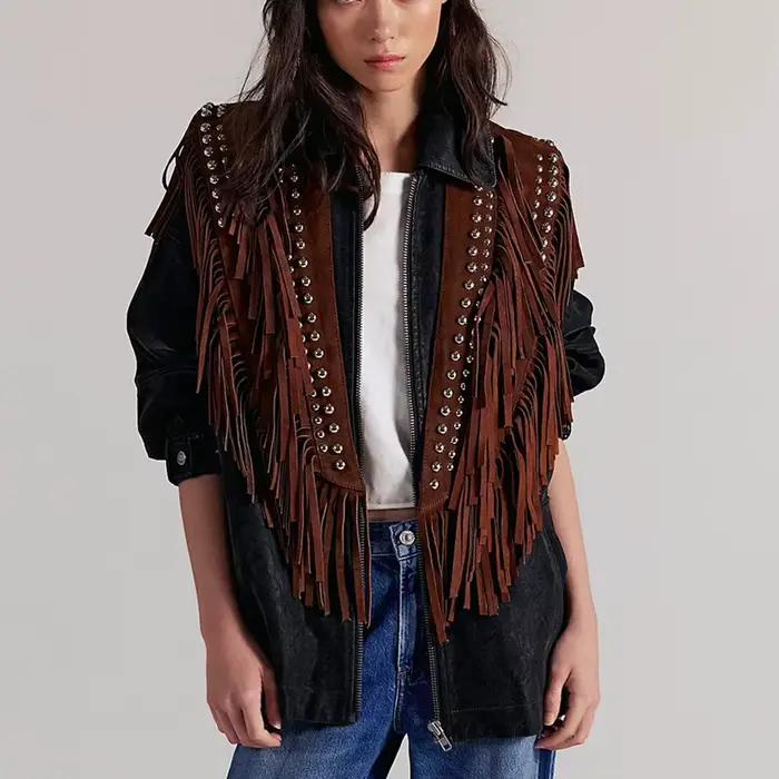 Gilet à franges pour femme