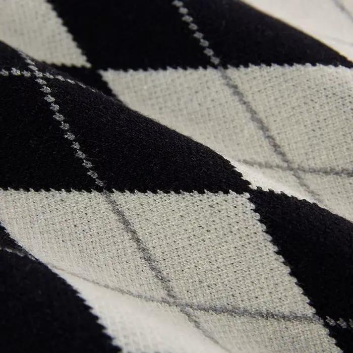 Argyle-Pull rétro à col en V pour femmes
