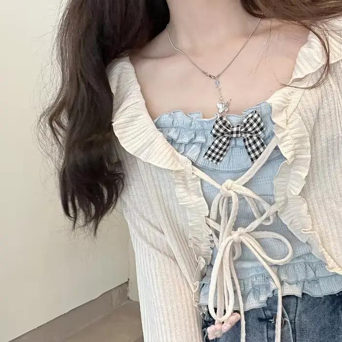 Cardigan à manches évasées pour femmes