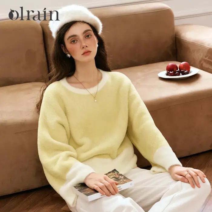 Pulls en tricot épissé pour femmes OLrain