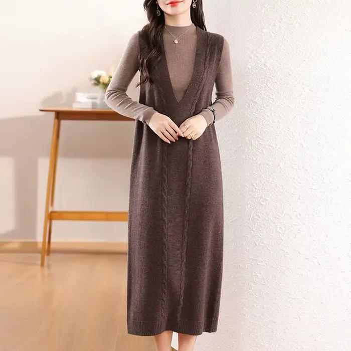Robe en laine mérinos pour femme