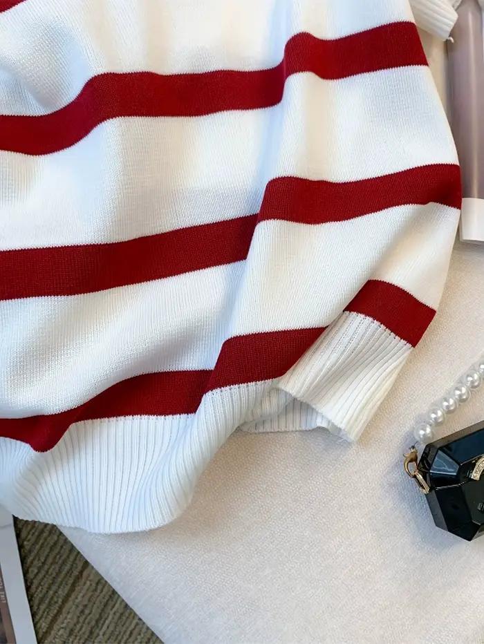 Pull à col à motif rayé