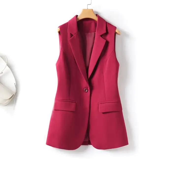 Gilet féminin élégant style costume veste de bureau printemps automne polyvalent amincissant dégageant une élégance occase spéciales femmes