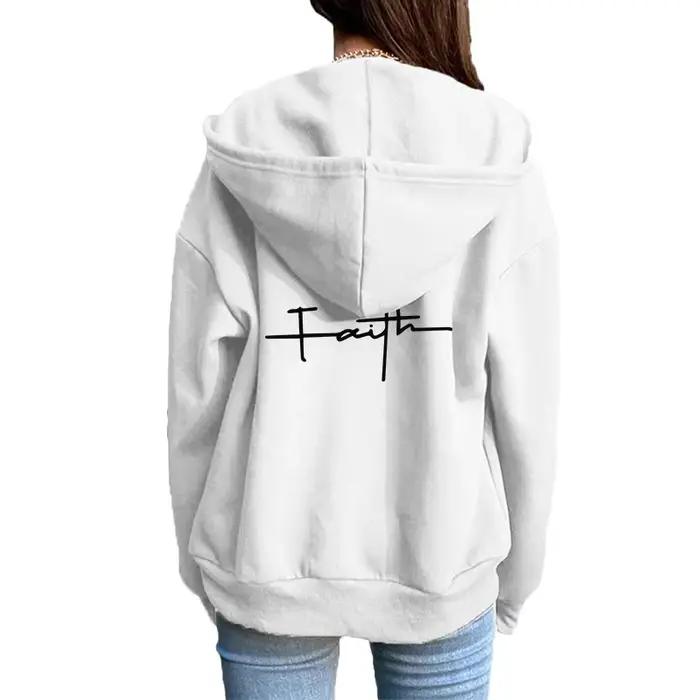 Femmes Cardigan à fermeture éclair manteau impression décontracté sweat à capuche sport Jogging vêtements de haute qualité polyvalent rue femme veste