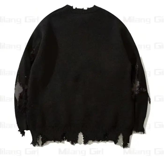 Pull tricoté ample style décontracté avec épaules tombantes