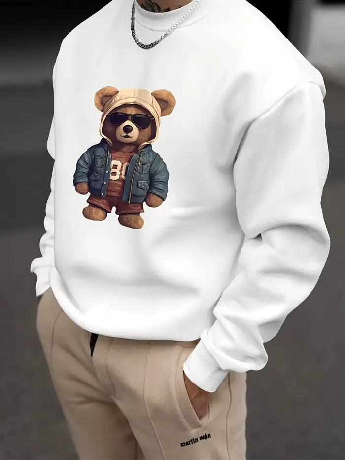 Le nouveau sweat-shirt à col rond pour hommes pour le printemps et l'automne 2025 présente un motif imprimé 3D décontracté, à la mode et confortable.