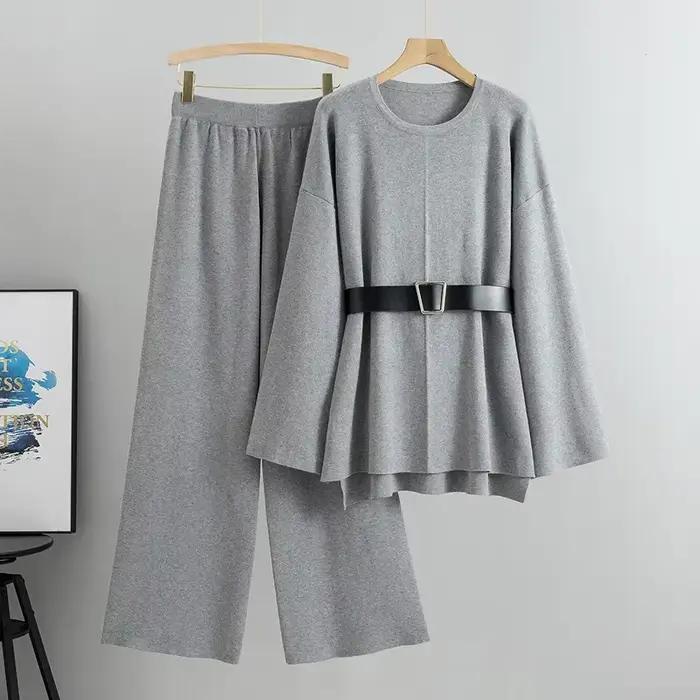 Ensemble 2 pièces pull tricoté pour femmes