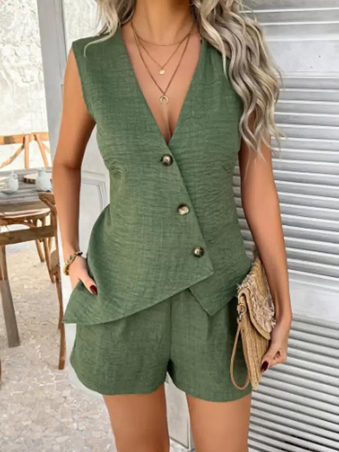 Cardigan sans manches de couleur unie pour femmes