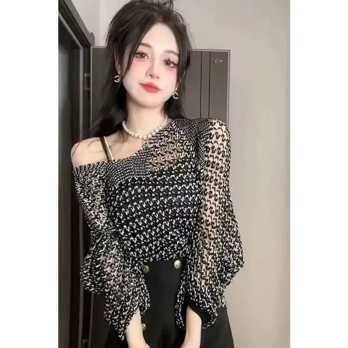 Pull tricoté creux pour femmes