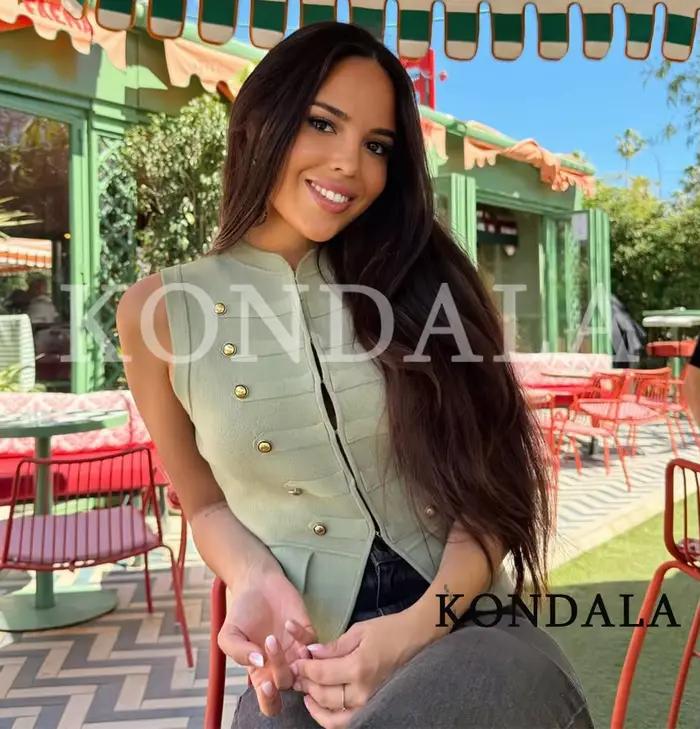 KONDALA Gilet Tricoté Tendance pour Femme