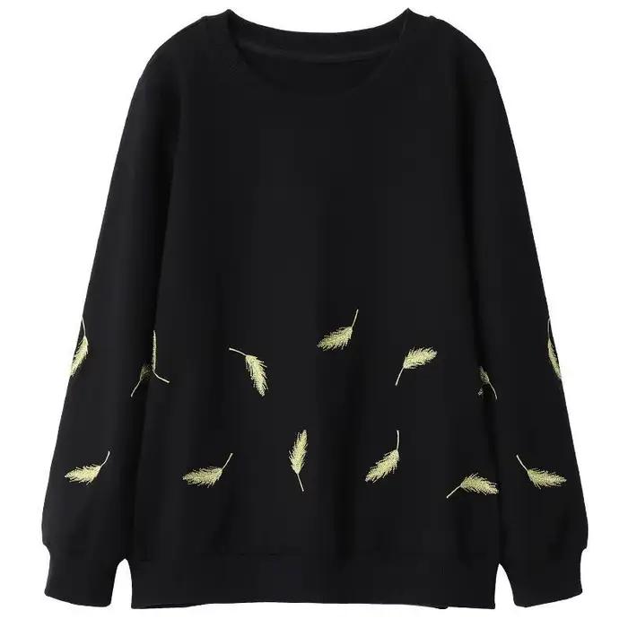Sweat-shirt noir pour femmes