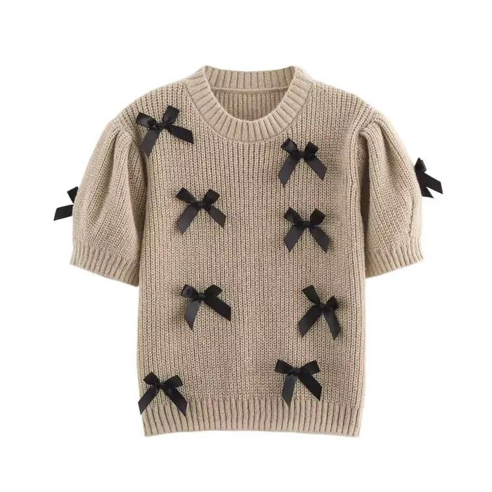 Pull court de couleur unie pour femme