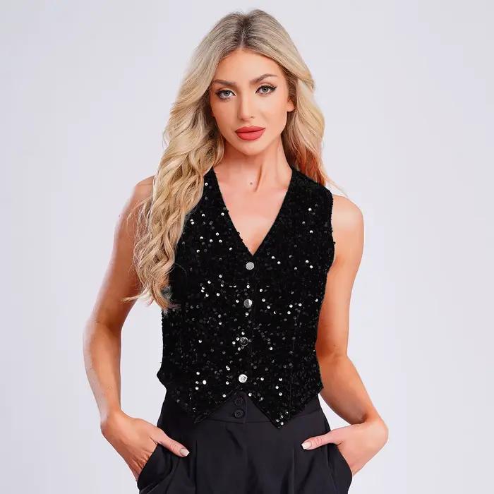 Gilets à paillettes pour femmes