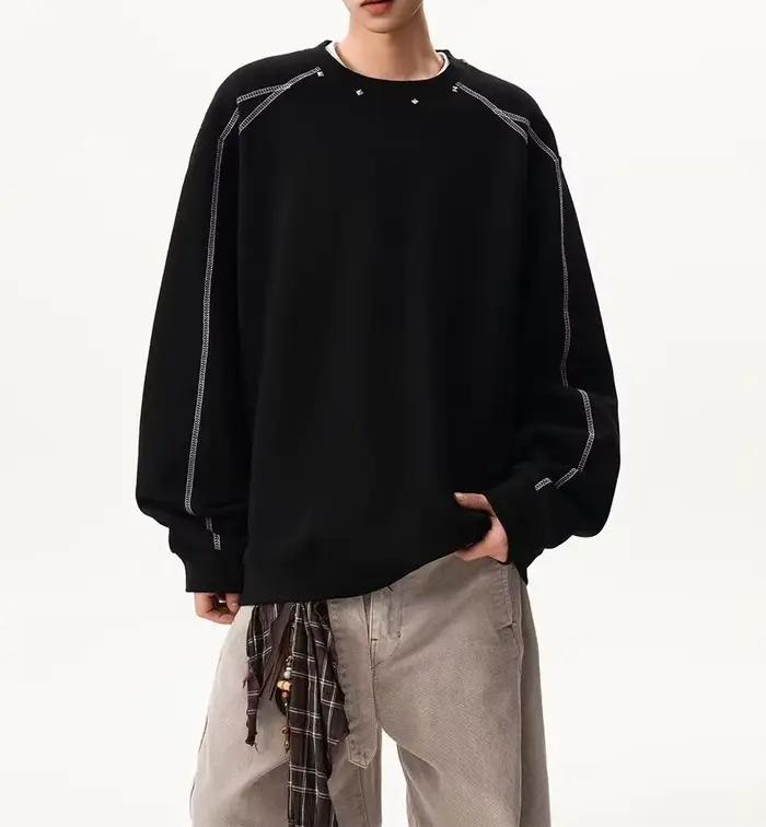 Pull décoratif à rivets pour hommes et femmes