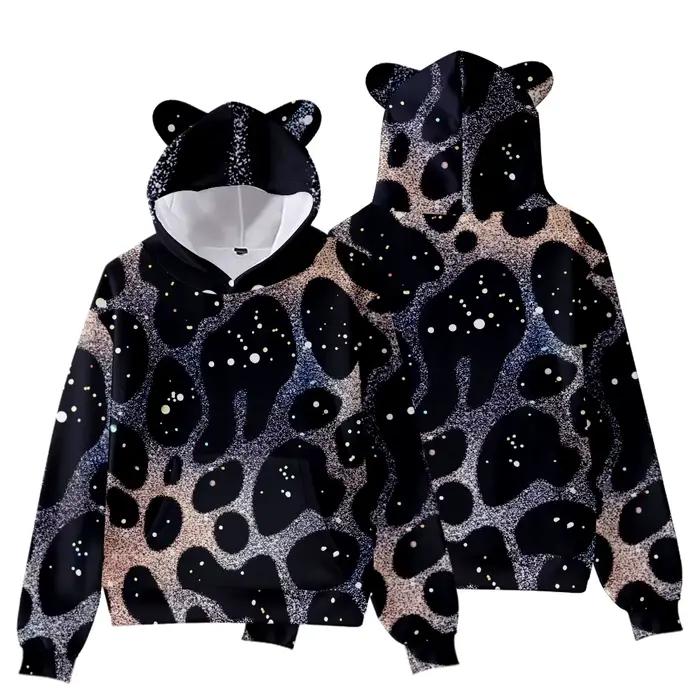 Sweat à capuche imprimé vache pour femmes