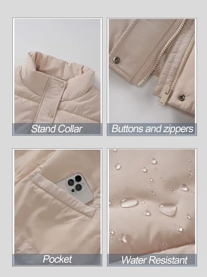 TACVASEN Gilet à col montant pour femme