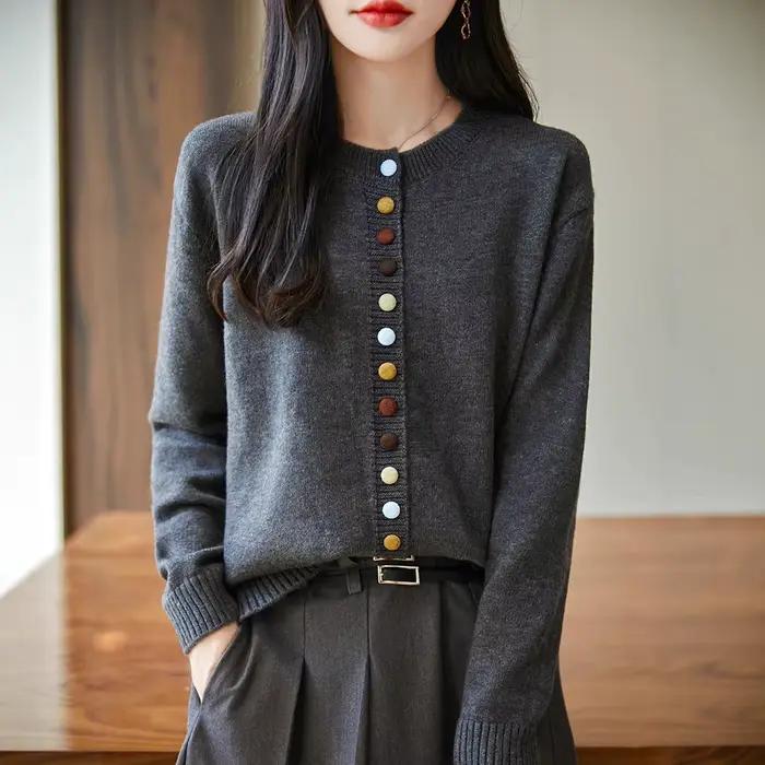 Veste Cardigan à col rond pour femmes