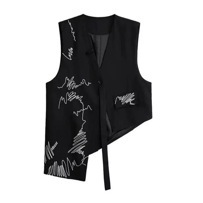 Gilet brodé noir de Style chinois pour femmes