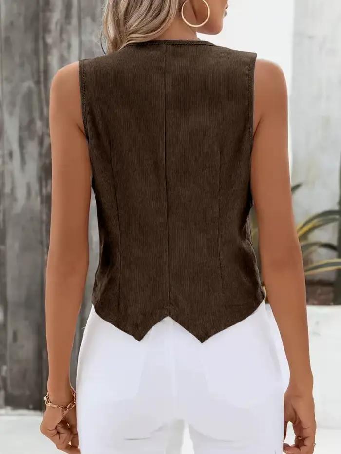 Gilet Vintage en velours côtelé pour femmes
