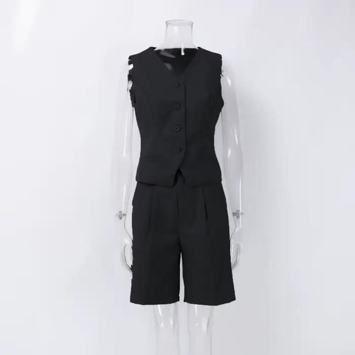Gilet gilet costume 2026 printemps et été col en v simple boutonnage gilet droit costume short