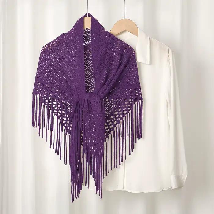 Tricot évider faux col chaud gland châle écharpe mode pull léger solide tricoté grandes écharpes femmes silencieux enveloppement