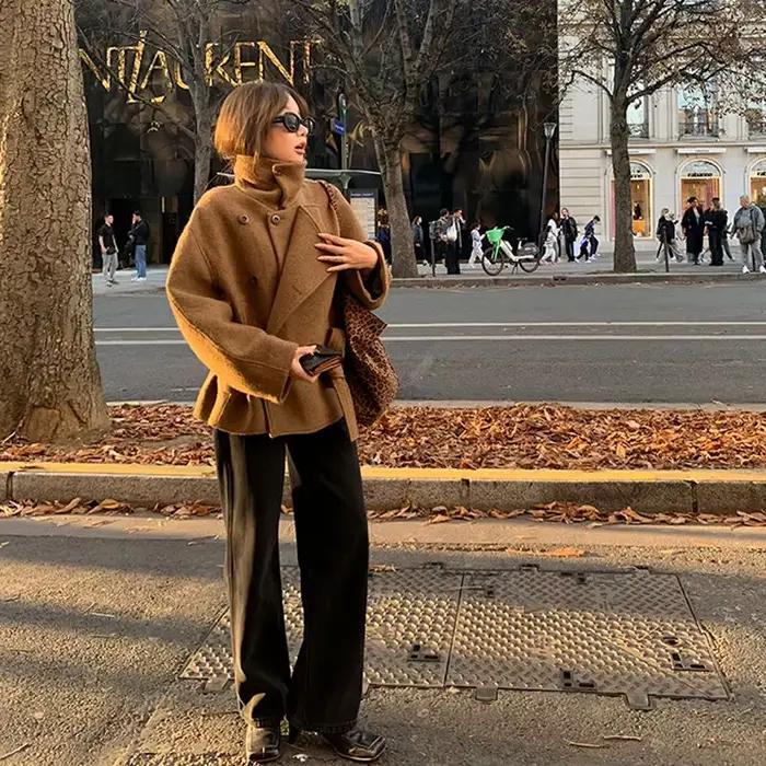 Manteau en laine à Double boutonnage