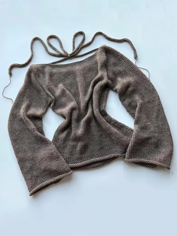 Pull à Manches sulfet Col Bateau pour Femme
