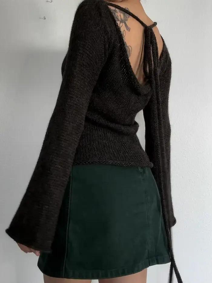 Pull à Manches sulfet Col Bateau pour Femme