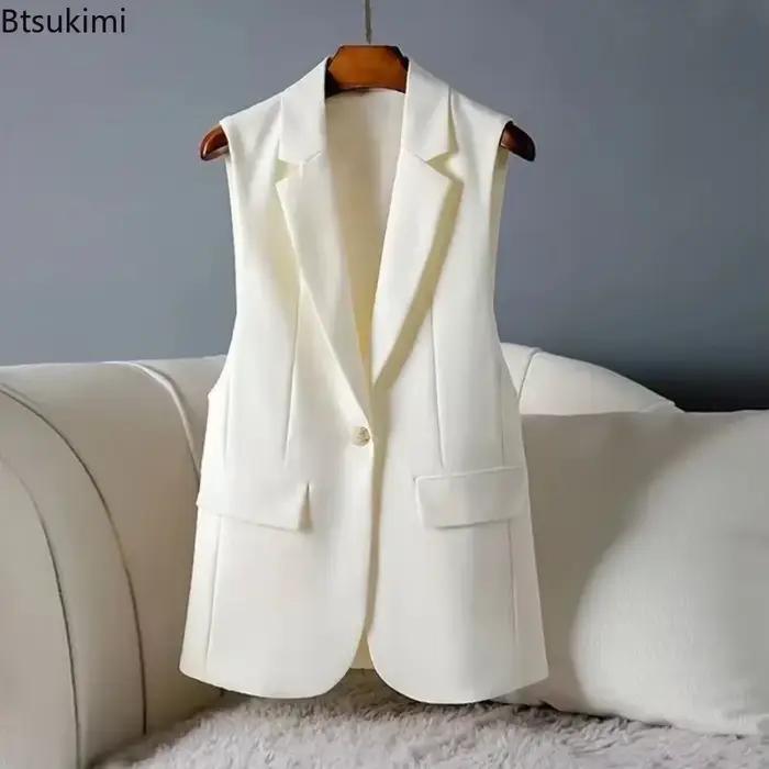 Gilet sans manches élégant pour femmes, taille M à 3XL, couleur khaki noir beige, style coréen, pour bureau et événements, saison printemps automne hiver, confortable et durable