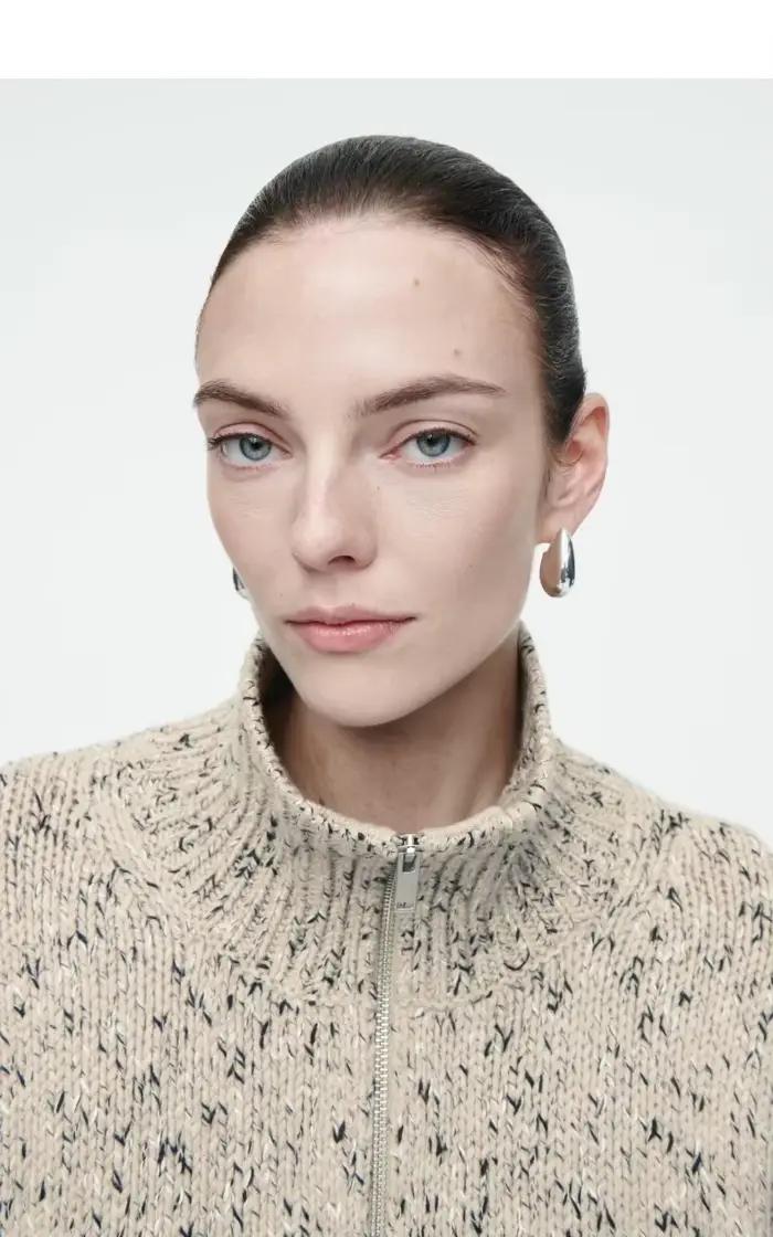 XIMIAN APPAREL 2026 YAZHIMEI Nouvelle Collection Hiver – Cardigan Décontracté pour Femme en Tissu Mélangé avec Fermeture Éclair