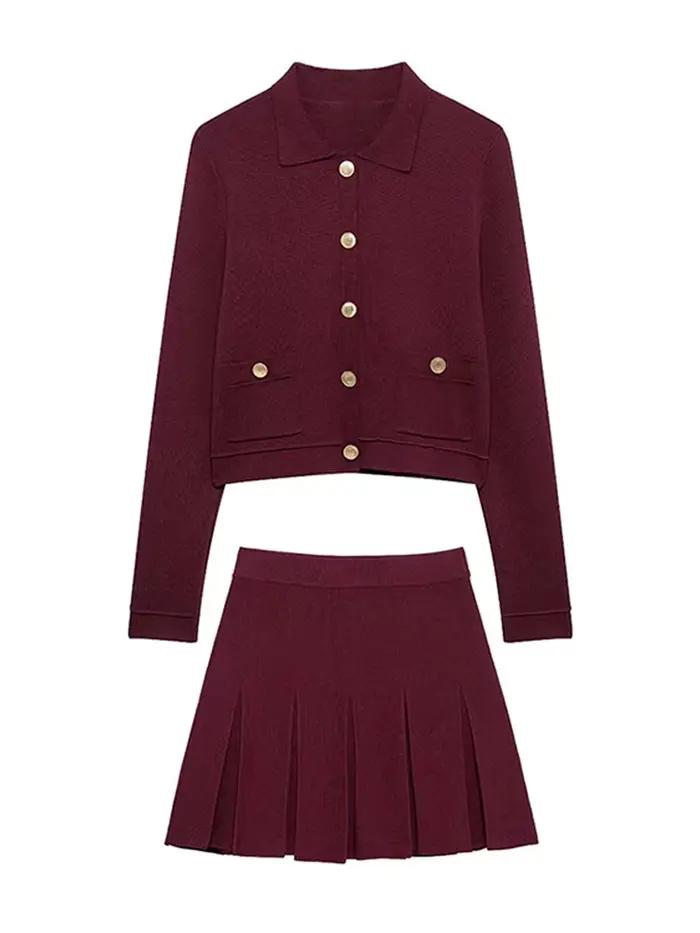 Pull à boutonnage simple doré pour femme